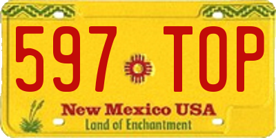NM license plate 597TOP