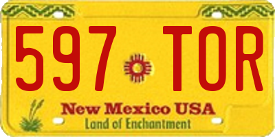 NM license plate 597TOR