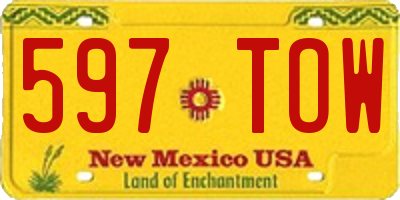 NM license plate 597TOW