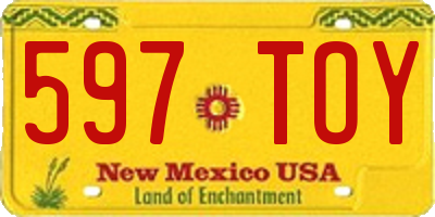 NM license plate 597TOY