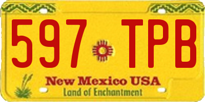 NM license plate 597TPB