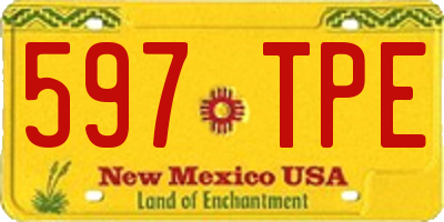 NM license plate 597TPE