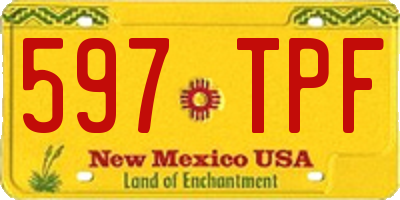 NM license plate 597TPF