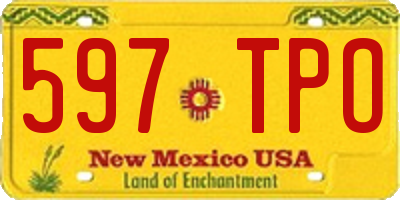 NM license plate 597TPO