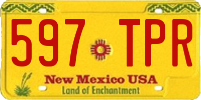 NM license plate 597TPR