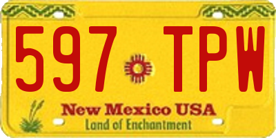 NM license plate 597TPW