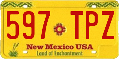 NM license plate 597TPZ
