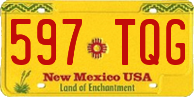 NM license plate 597TQG
