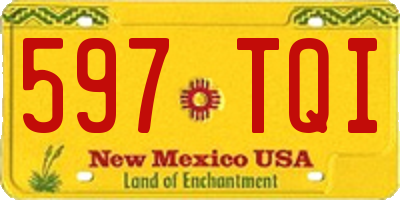 NM license plate 597TQI