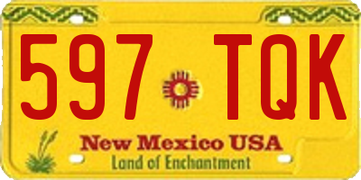 NM license plate 597TQK