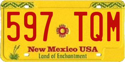 NM license plate 597TQM