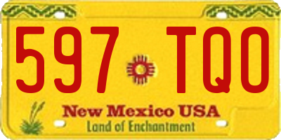 NM license plate 597TQO