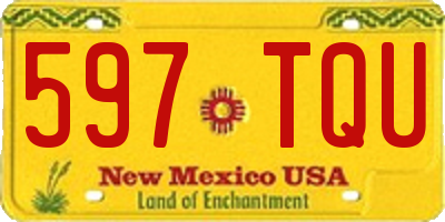 NM license plate 597TQU