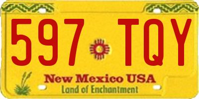 NM license plate 597TQY