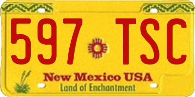 NM license plate 597TSC