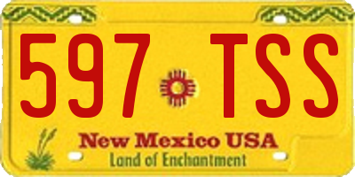 NM license plate 597TSS