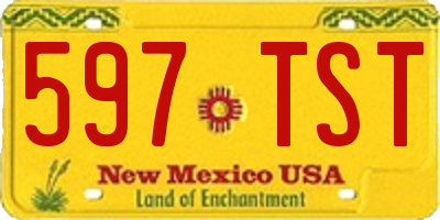 NM license plate 597TST