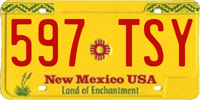 NM license plate 597TSY