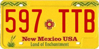 NM license plate 597TTB