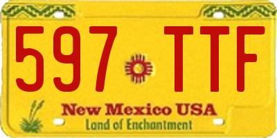NM license plate 597TTF
