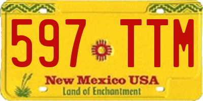 NM license plate 597TTM
