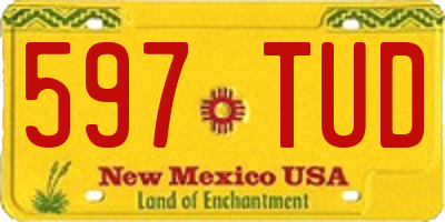 NM license plate 597TUD