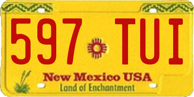 NM license plate 597TUI