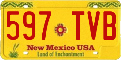 NM license plate 597TVB