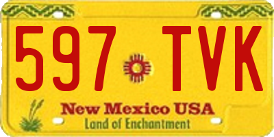 NM license plate 597TVK