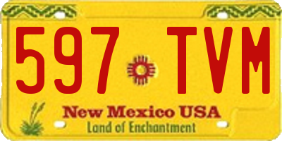 NM license plate 597TVM