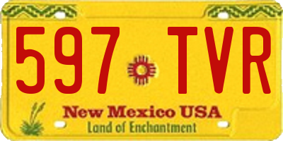 NM license plate 597TVR