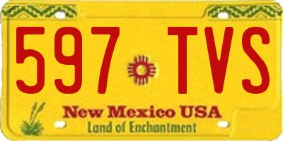 NM license plate 597TVS