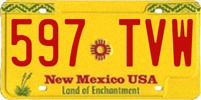 NM license plate 597TVW