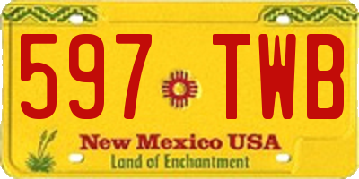 NM license plate 597TWB