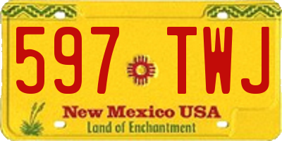 NM license plate 597TWJ