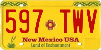 NM license plate 597TWV