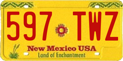 NM license plate 597TWZ