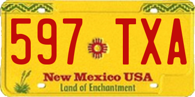NM license plate 597TXA