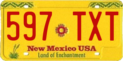 NM license plate 597TXT