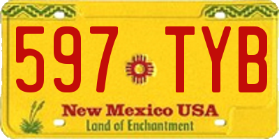 NM license plate 597TYB