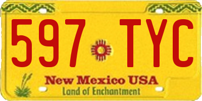 NM license plate 597TYC