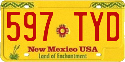 NM license plate 597TYD