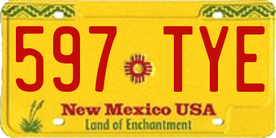 NM license plate 597TYE