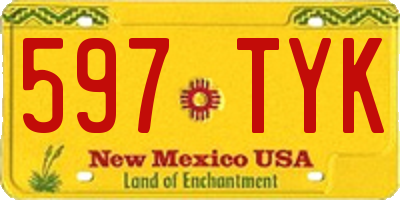NM license plate 597TYK