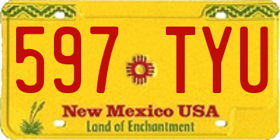NM license plate 597TYU