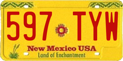 NM license plate 597TYW