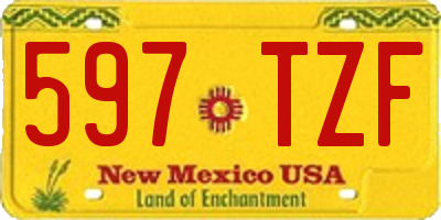 NM license plate 597TZF