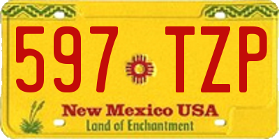 NM license plate 597TZP