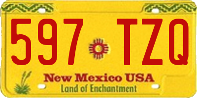 NM license plate 597TZQ