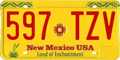 NM license plate 597TZV